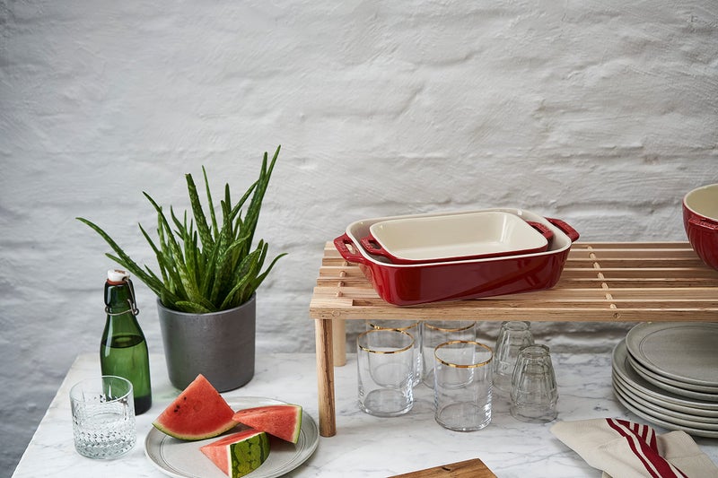 STAUB Ceramic Rectangular Baking Dish Set, 2 pc, Cherry - Image 3